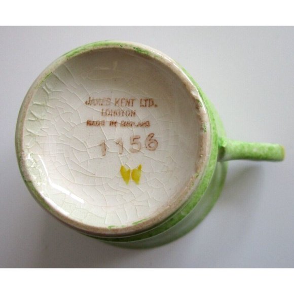 James Kent Longton England Green Cup & Saucer & Flower Handle #1156 VTG - *READ* - Picture 13 of 14